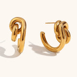Unique Lock Stainless Steel Earrings – Waterproof 18K Gold Plated Earrings | Ezra Gems