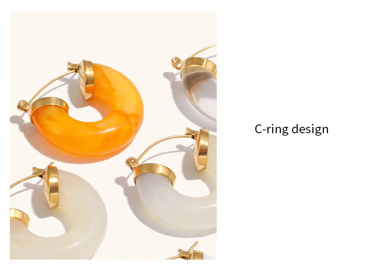 Acrylic Round Tube Hoop Earrings – Lightweight Hypoallergenic Earrings | Ezra Gems