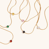Mini Cubic Zirconia Pendant Necklace – Waterproof 18K Gold Plated Necklace | Ezra Gems