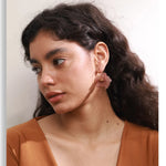 Resin Acrylic Flower Petal Drop Earrings – Waterproof 18K Gold Plated Earrings | Ezra Gems
