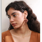 Resin Acrylic Flower Petal Drop Earrings – Waterproof 18K Gold Plated Earrings | Ezra Gems