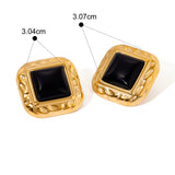 Retro Agate Geometric Stud Earrings