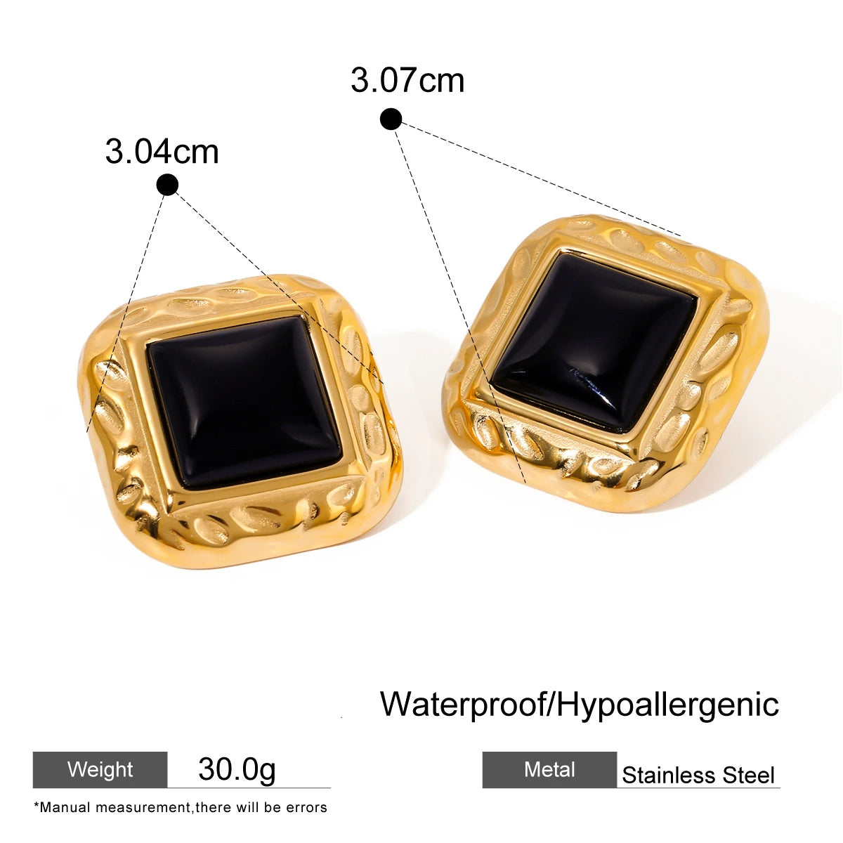 Black Stone Statement Earrings