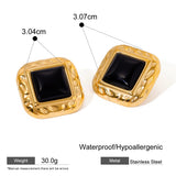 Black Stone Statement Earrings
