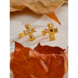 Colorful Cross Gemstone Ring