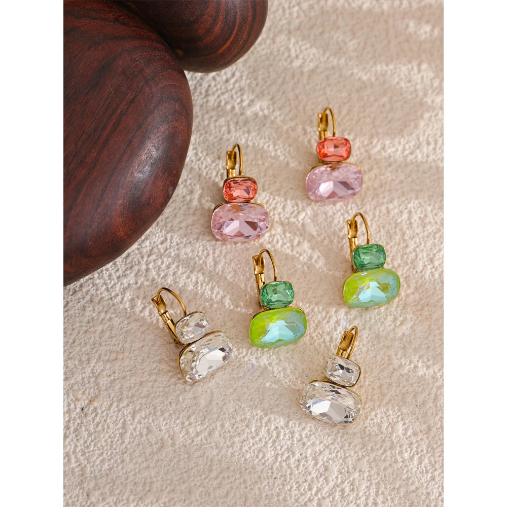 Crystal Candy Stud Earrings – Waterproof 18K Gold Plated Earrings | Ezra Gems