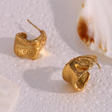 Geometric Trapezoid Creole Hoop Earrings – Waterproof 18K Gold Plated Earrings | Ezra Gems