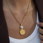 Pearl Cameo Portrait Necklace – Waterproof 18K Gold Plated Necklace | Ezra Gems