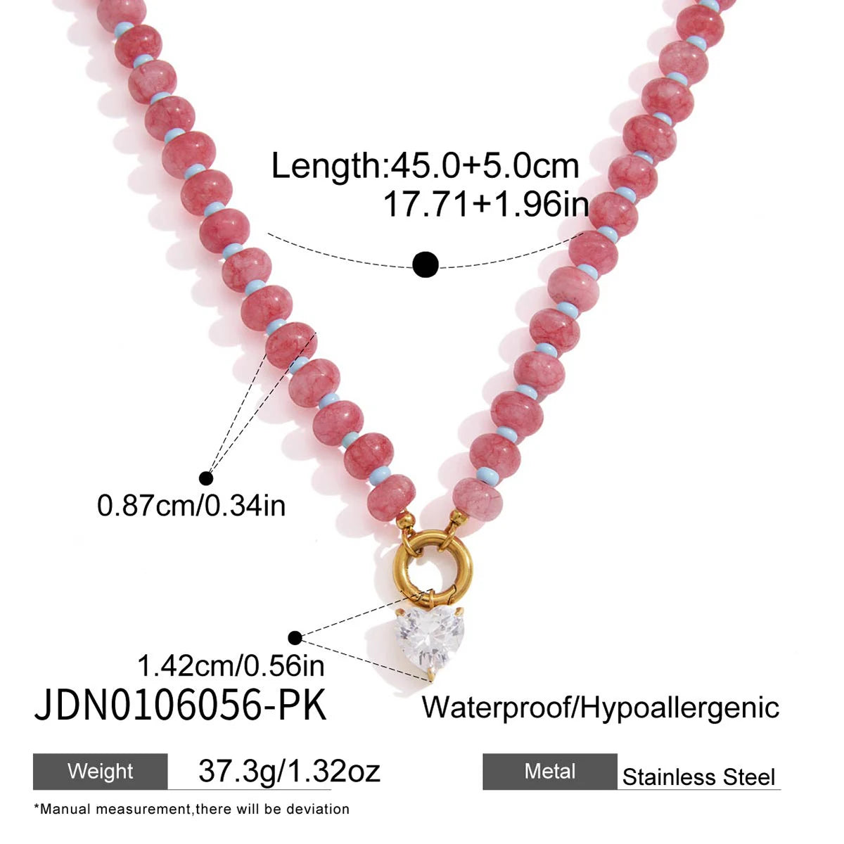 Candy Stone Beaded Zircon Pendant Necklace – Waterproof 18K Gold Plated Necklace | Ezra Gems
