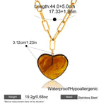 Vintage Resin Heart Pendant Necklace – Waterproof 18K Gold Plated Necklace | Ezra Gems