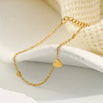 Mini Heart Chain Bracelet – Waterproof 18K Gold Plated Bracelet | Ezra Gems