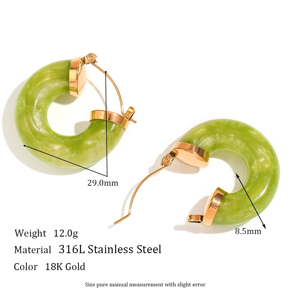 Acrylic Round Tube Hoop Earrings