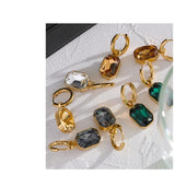 CZ Square Drop Earrings