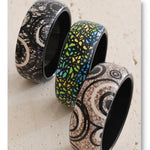 Wide Acrylic Resin Statement Bangle – Waterproof 18K Gold Plated Bracelet | Ezra Gems