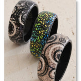 Wide Acrylic Resin Statement Bangle – Waterproof 18K Gold Plated Bracelet | Ezra Gems