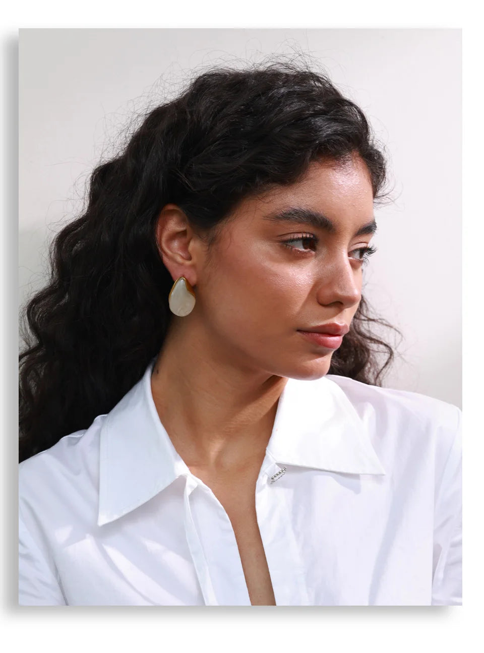Resin Water Drop Stud Earrings – Waterproof 18K Gold Plated Earrings | Ezra Gems
