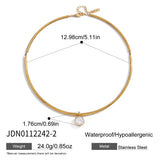 Zircon Charm Rigid Collar Necklace – Waterproof 18K Gold Plated Necklace | Ezra Gems