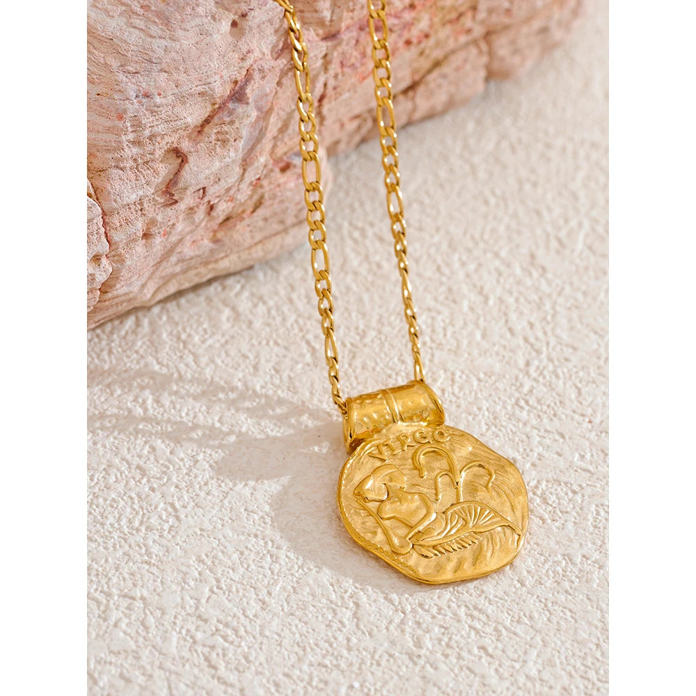 Constellation Pendant Necklace - Gold Plated Zodiac Jewelry
