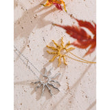 Sun Pendant Necklace – Waterproof 18K Gold Plated Necklace | Ezra Gems