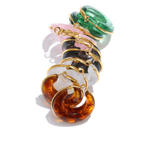 Acetate Acrylic Chunky Hoop Earrings – Waterproof 18K Gold Plated Earrings | Ezra Gems