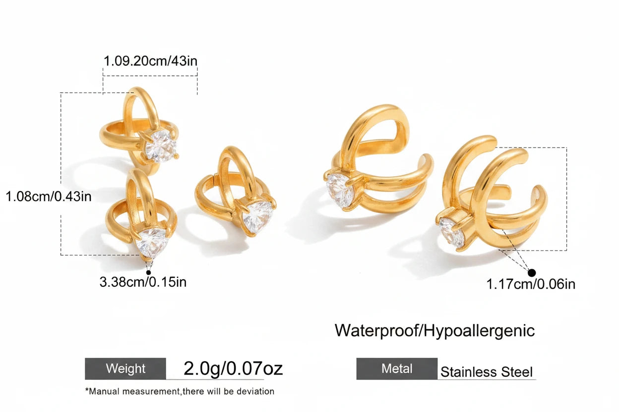 Cubic Zirconia Clip Earrings