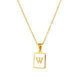 Mother of Pearl Initial Necklace – Waterproof 18K Gold Plated Necklace | Ezra Gems