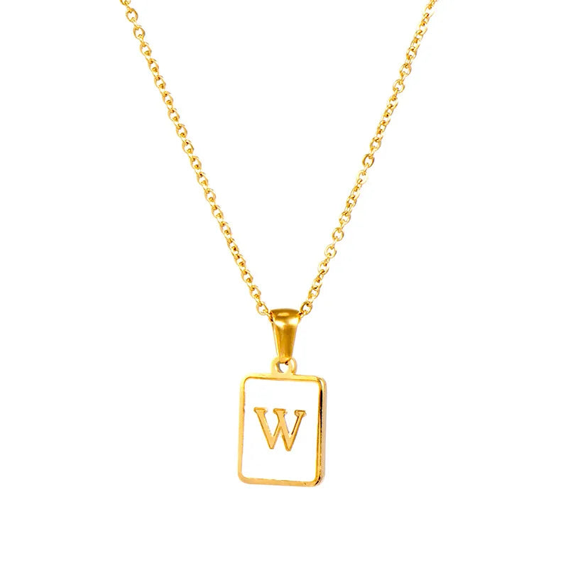 Mother of Pearl Initial Necklace – Waterproof 18K Gold Plated Necklace | Ezra Gems