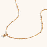 Asymmetric Bead Zircon Pendant Necklace – Waterproof 18K Gold Plated Necklace | Ezra Gems