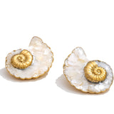 Enamel Conch Stud Earrings