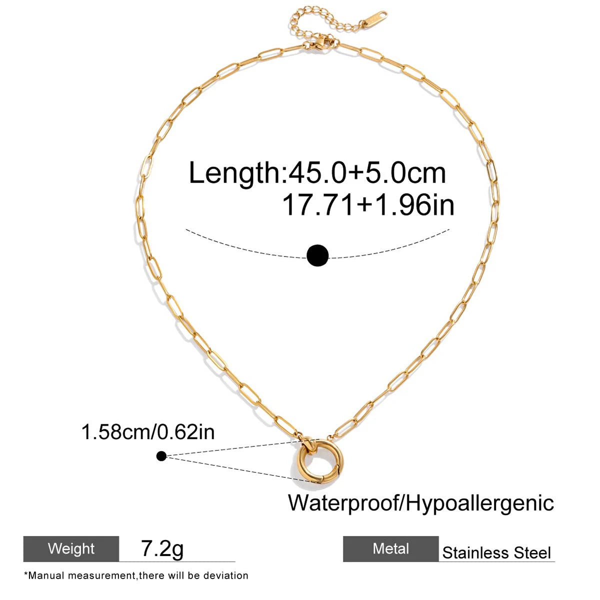 Circle Cross Pendant Necklace – Waterproof 18K Gold Plated Necklace | Ezra Gems