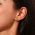 Mini Zircon Flower Stud Earrings – Waterproof 18K Gold Plated Earring | Ezra Gems
