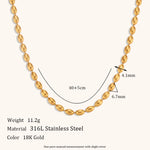 Oval Bead Clavicle Chain Necklace – Waterproof 18K Gold Plated Necklace | Ezra Gems
