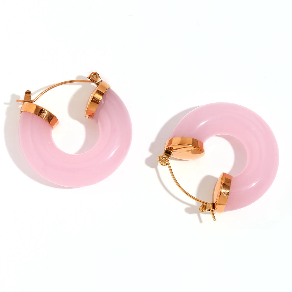 Acrylic Round Tube Hoop Earrings