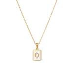 Mother of Pearl Initial Necklace – Waterproof 18K Gold Plated Necklace | Ezra Gems