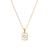 Mother of Pearl Initial Necklace – Waterproof 18K Gold Plated Necklace | Ezra Gems