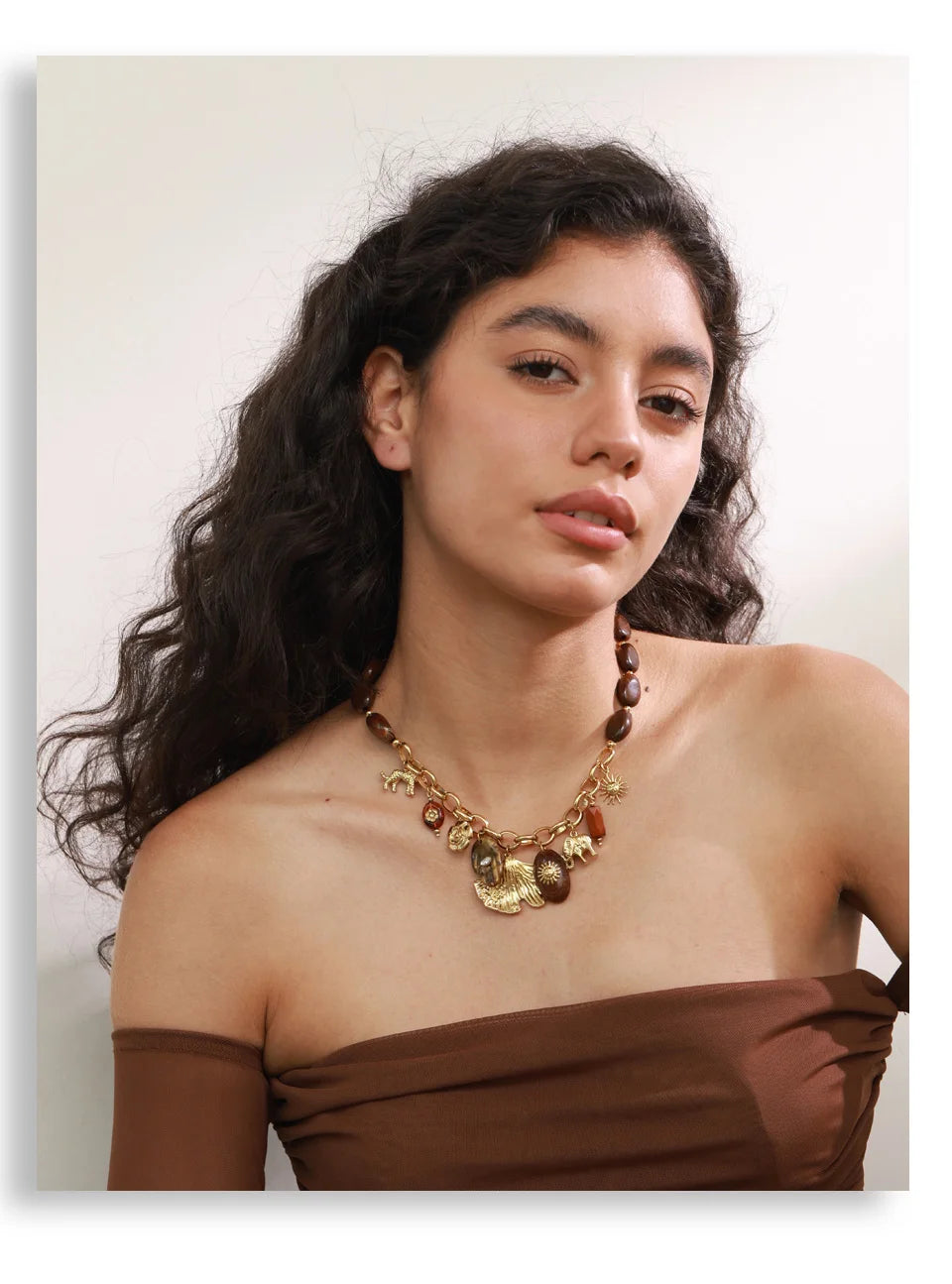 Resin Bead Sun Charm Necklace – Waterproof 18K Gold Plated Necklace | Ezra Gems