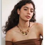 Resin Bead Sun Charm Necklace – Waterproof 18K Gold Plated Necklace | Ezra Gems