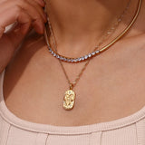Constellation Square Pendant Necklace – Waterproof 18K Gold Plated Necklace | Ezra Gems
