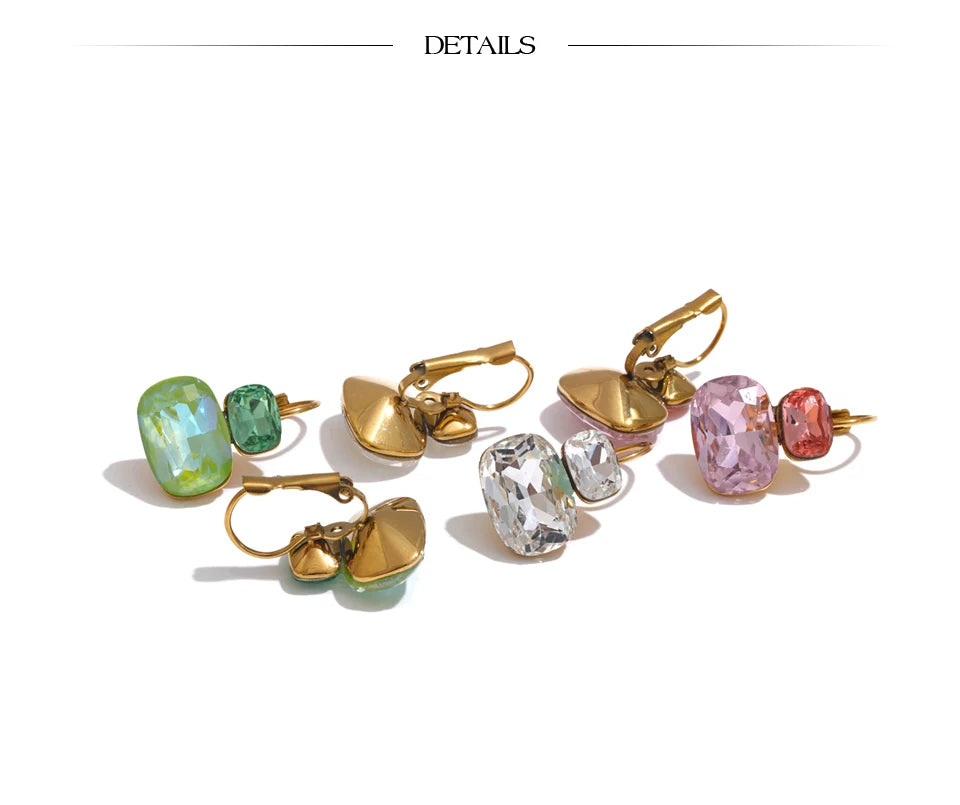 Crystal Candy Stud Earrings – Waterproof 18K Gold Plated Earrings | Ezra Gems