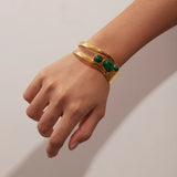 Tiger Eye Stone Hollow Bracelet – Waterproof 18K Gold Plated Bracelet | Ezra Gems