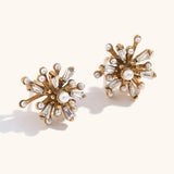 Hiphop Pearl Zircon Earrings – Waterproof 18K Gold Plated Earrings | Ezra Gems
