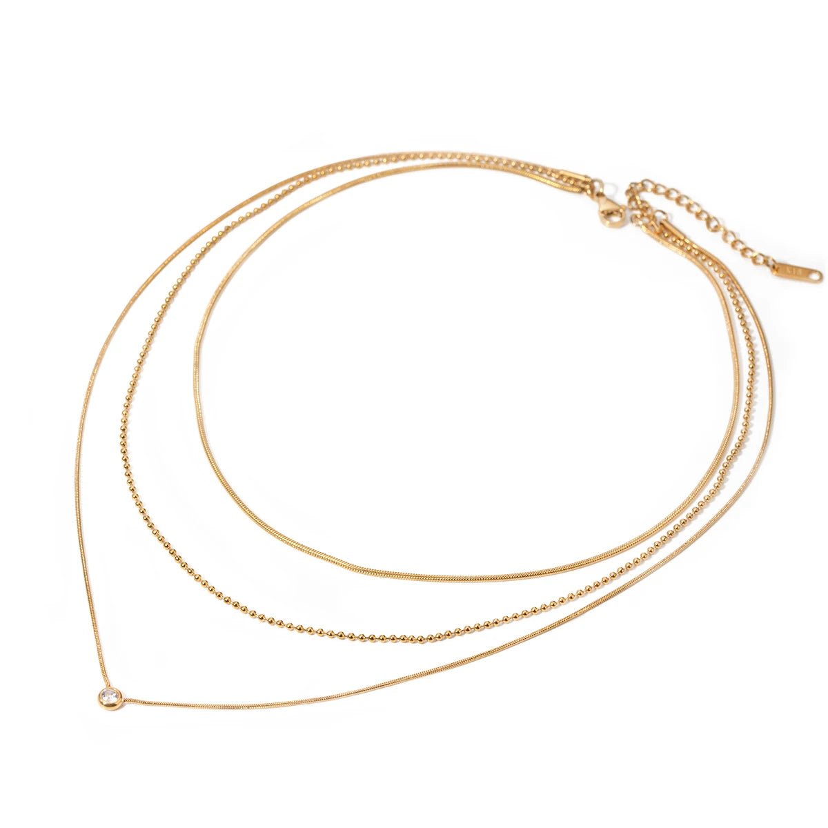 Three Layer Y Shape Necklace – Waterproof 18K Gold Plated Necklace | Ezra Gems