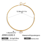 Zircon Charm Rigid Collar Necklace – Waterproof 18K Gold Plated Necklace | Ezra Gems