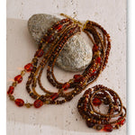 Layered Resin Bead Bib Necklace – Waterproof 18K Gold Plated Necklace | Ezra Gems
