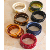 Stackable Multi-Color Resin Bangle – Waterproof 18K Gold Plated Bracelet | Ezra Gems