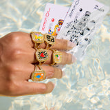 Statement Heart Enamel Ring - Rings