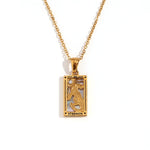 Tarot Card Pendant Necklace – Waterproof 18K Gold Plated Necklace | Ezra Gems