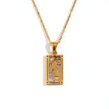 Tarot Card Pendant Necklace – Waterproof 18K Gold Plated Necklace | Ezra Gems