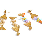Colorful Resin Fish Drop Earrings – Waterproof 18K Gold Plated Earrings | Ezra Gems