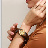 Wide resin bangle bracelet in blue — stackable statement jewelry by Ezra Gems